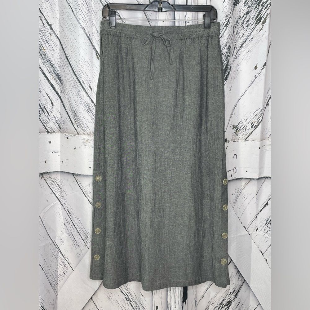 NWT COLDWATER CREEK Gray Midi Skirt S